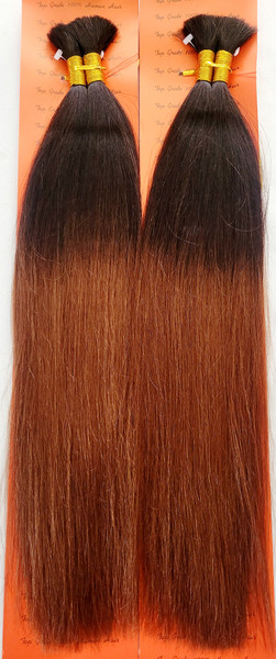 18" Ombre Yaki  Human Hair Blend bulk braiding hair- 2 Pack Deal-