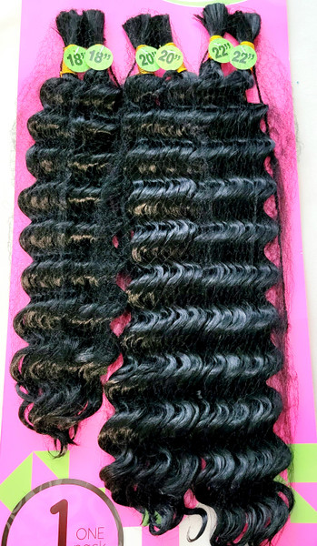 6 Bundle Deal: 18" 20" 22" Human Hair blend Brazilian Loose Wave Bulk Braiding Hair