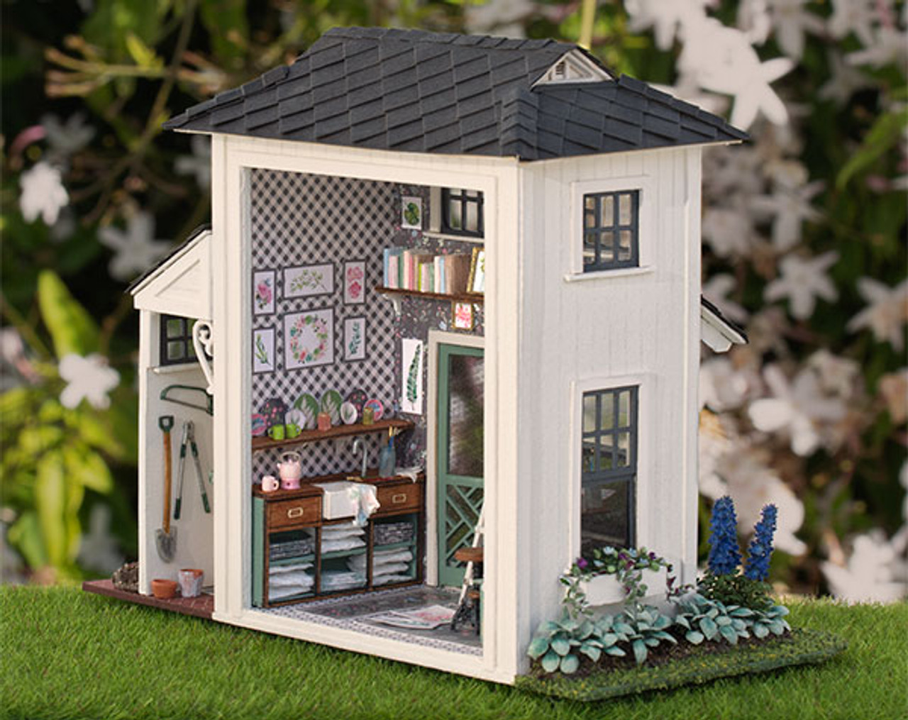 Dollhouse Miniature Artist Studio Table Filled Painting Supplies 1