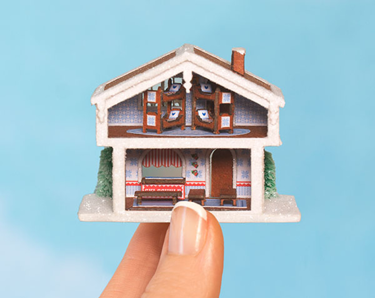 Micro Gingerbread Ski Chalet Kit - True2Scale Dollhouse Miniatures