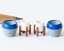 1:48 quarter scale modern flowerpots with stands