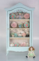 Chintz decals shown in a 1 inch scale cabinet.