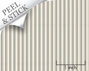 Ticking pattern, pewter color. 1:48 quarter scale peel and stick wallpaper