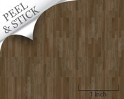 Peel and stick flooring. Walnut color random plank. For quarter scale dollhouse miniatures.