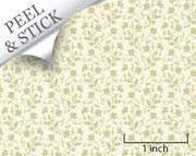 Climbing, Green. 1:48 quarter scale peel and stick wallpaper