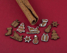 sleighs, stockings, trees, presents, snowflakes, snowmen