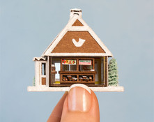 Micro Gingerbread Post Office Kit with Furnishings