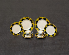Black and Gold Decals for one inch scale dollhouse dishes