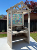 Sample - Potting Bench w/Stained Glass - CLOSEOUT