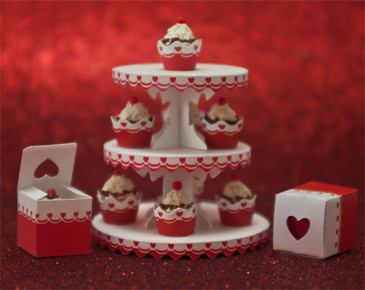 Miniature Valentine Treat Boxes & Cupcake Wrappers - CLOSEOUT