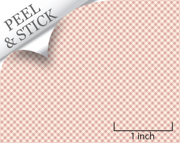 Pink Gingham. 1:48 quarter scale peel and stick wallpaper