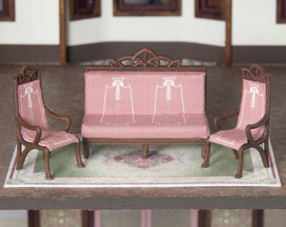 bench/sofa and 2 chairs