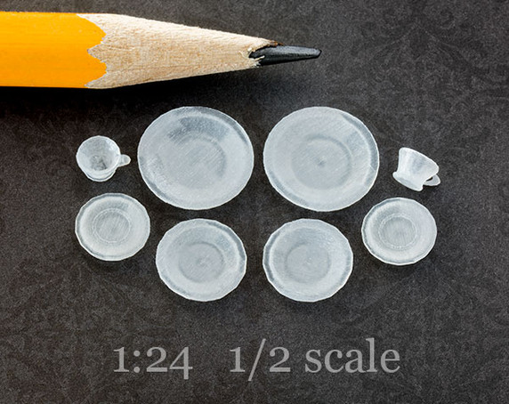 half scale, 1:24 miniature dishes for decals