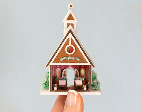 Micro Gingerbread Wedding Chapel Kit