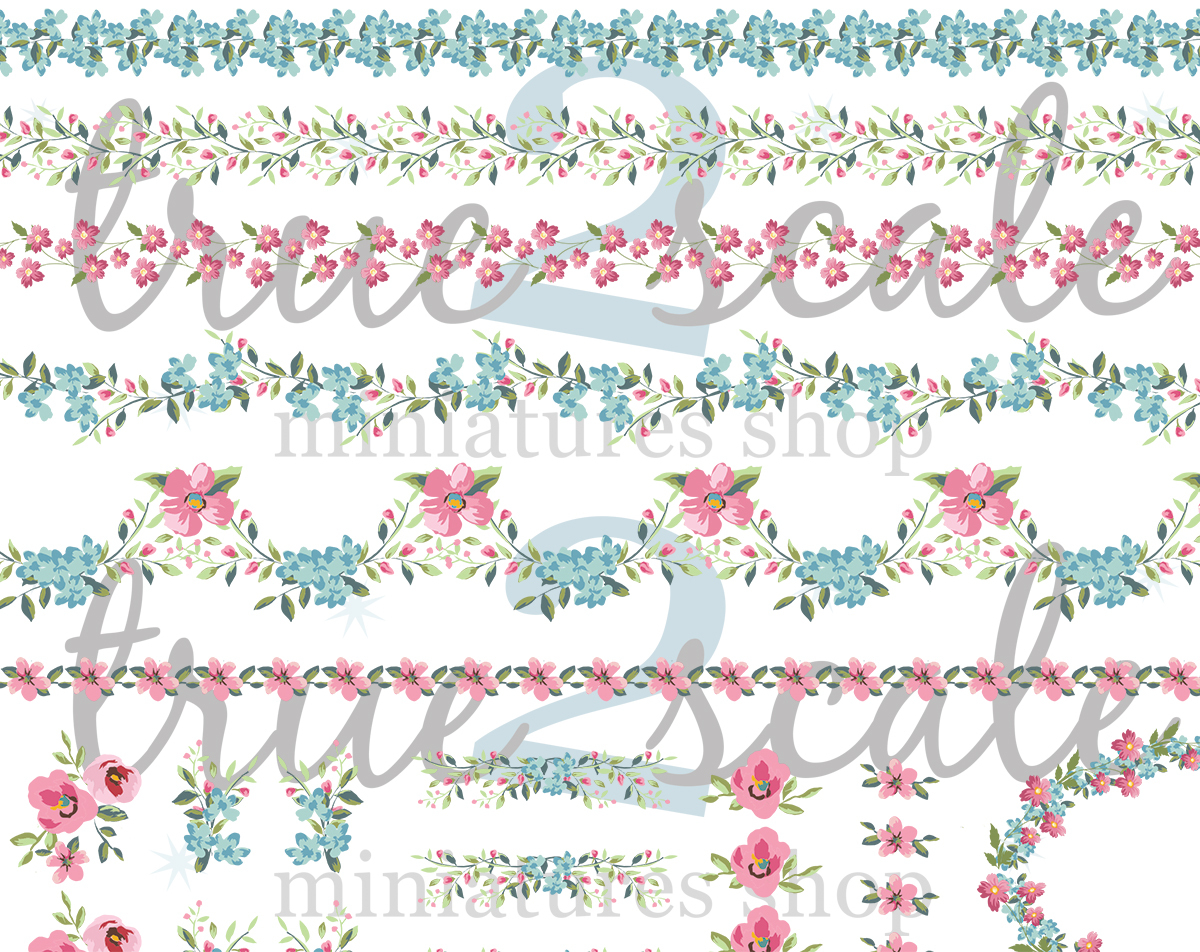 1:12 Sheet of 114 Miniature Decals - Garden in Bloom design
