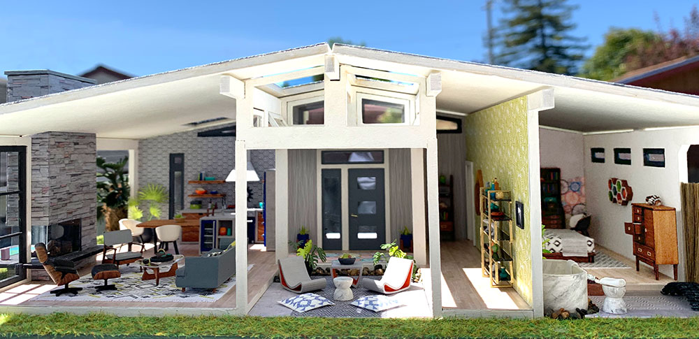 mid century modern dollhouse plans