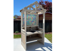 Sample - Potting Bench w/Stained Glass - CLOSEOUT