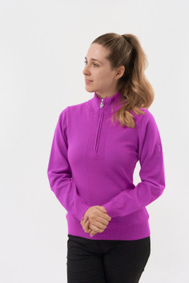 Pure Brace Quarter Zip Lined Sweater - Amethyst