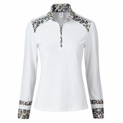 Daily Sports Ash Long Sleeve Half Neck Polo Shirt - White / Natures Wild