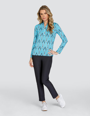 Tail Ladies Golf Welma Long Sleeve Polo Quarter Zip - Ombre Chevron