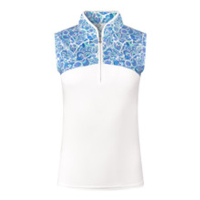 Pure Golf Harmony Sleeveless Polo- Peacock Swirl