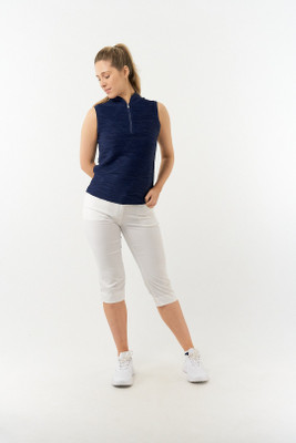 Pure Golf Cove Ladies Sleeveless Polo Shirt - Navy