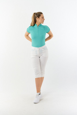 Pure Golf Olivia Ladies Cap Sleeve Polo Shirt - Ocean Blue