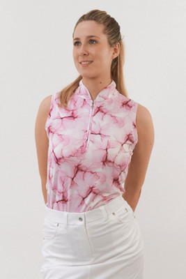 Pure Golf Ladies Lucia Sleeveless Polo Shirt - Blossom