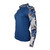 Pure Golf Hazel Long Sleeve Polo Shirt - Stone Canvas Collection - Vallarta Blue