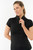 Pure Golf Olivia Ladies Cap Sleeve Polo Shirt -Black