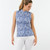 Pure Golf Ladies Rise Sleeveless Polo Shirt - Indigo Jungle