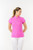 Pure Golf Cove Ladies Cap Sleeve Polo Shirt - Azalea