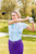 Pure Golf Ellen Short Sleeve Sleeve Polo - Fierce Fusion