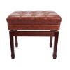 Crown Premium Tufted Double Padded Height Adjustable Piano Stool with Storage Compartment (Walnut)