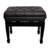 Crown Tufted Height Adjustable Piano Stool with Storage Compartment (Black)