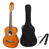 Martinez G-Series Left Handed 3/4 Size Student Classical Guitar Pack with Built In Tuner (Natural-Gloss)