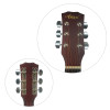 Aiersi SG040CENAT  Beginners 38 Inch Cutaway Basswood Electric Acoustic Guitar Natural Pack