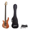 Casino '24 Series' Left Handed Mahogany Tune-Style Electric Bass Guitar Set (Natural Gloss)