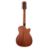 Timberidge 'Messenger Series' Left Handed 12-String Mahogany Solid Top Acoustic-Electric Small Body Cutaway Guitar (Natural Satin)