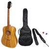 Martinez '41 Series' Dreadnought Acoustic Guitar Pack with Built-in Tuner (Jati-Teakwood)
