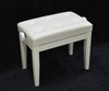 Piano Bench-Adjustable Button Seat White