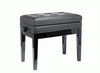 Beale BPB220BK Plush Cushion Piano Bench with Storage in Black