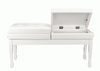 Beale BPB990WH Dual Piano Bench Dual Adjustable Duet in White