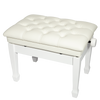 Crown Deluxe Tufted Hydraulic  Height Adjustable Piano Bench (White)