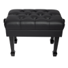 Crown Deluxe Skirted & Tufted Hydraulic Height Adjustable Piano Bench (Black)