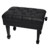 Crown Deluxe Skirted & Tufted Hydraulic Height Adjustable Piano Bench (Black)