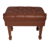 Crown Deluxe Skirted & Tufted Hydraulic Height Adjustable Piano Bench (Walnut)
