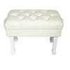 Crown Deluxe Skirted & Tufted Hydraulic Height Adjustable Piano Bench (White)