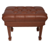 Crown Premium Skirted & Tufted Hydraulic Height Adjustable Piano Bench (Walnut)