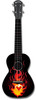 Kealoha "Flaming Heart" Design Concert Ukulele with Black ABS Resin Body